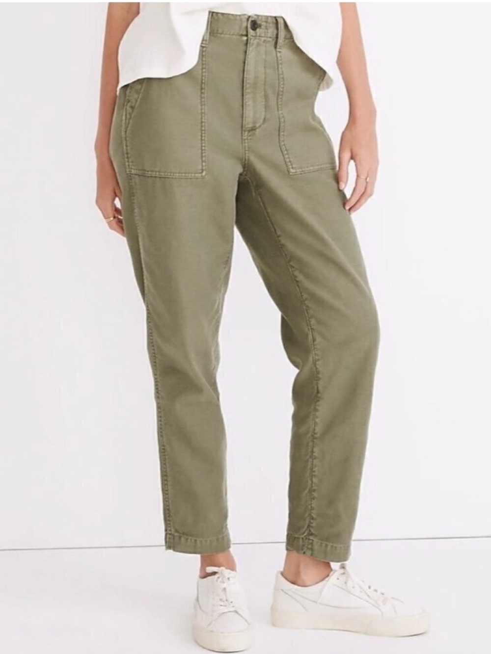 Madewell Griff Pants Plus Size 32 Green Utility High Rise Tapered Cargo Normcore